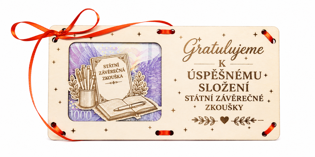Dárková obálka na peníze za úspěšné složení státní zkoušky
