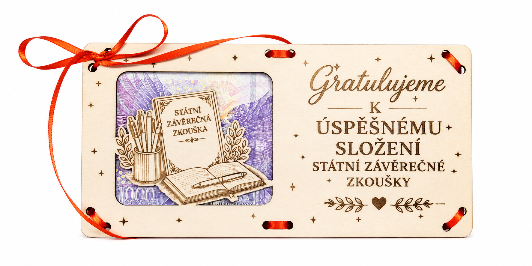 Dárková obálka na peníze za úspěšné složení státní zkoušky
