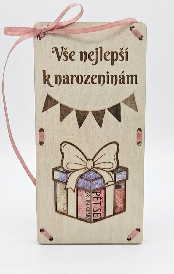 Dárková obálka na peníze k narozeninám vše nejlepší