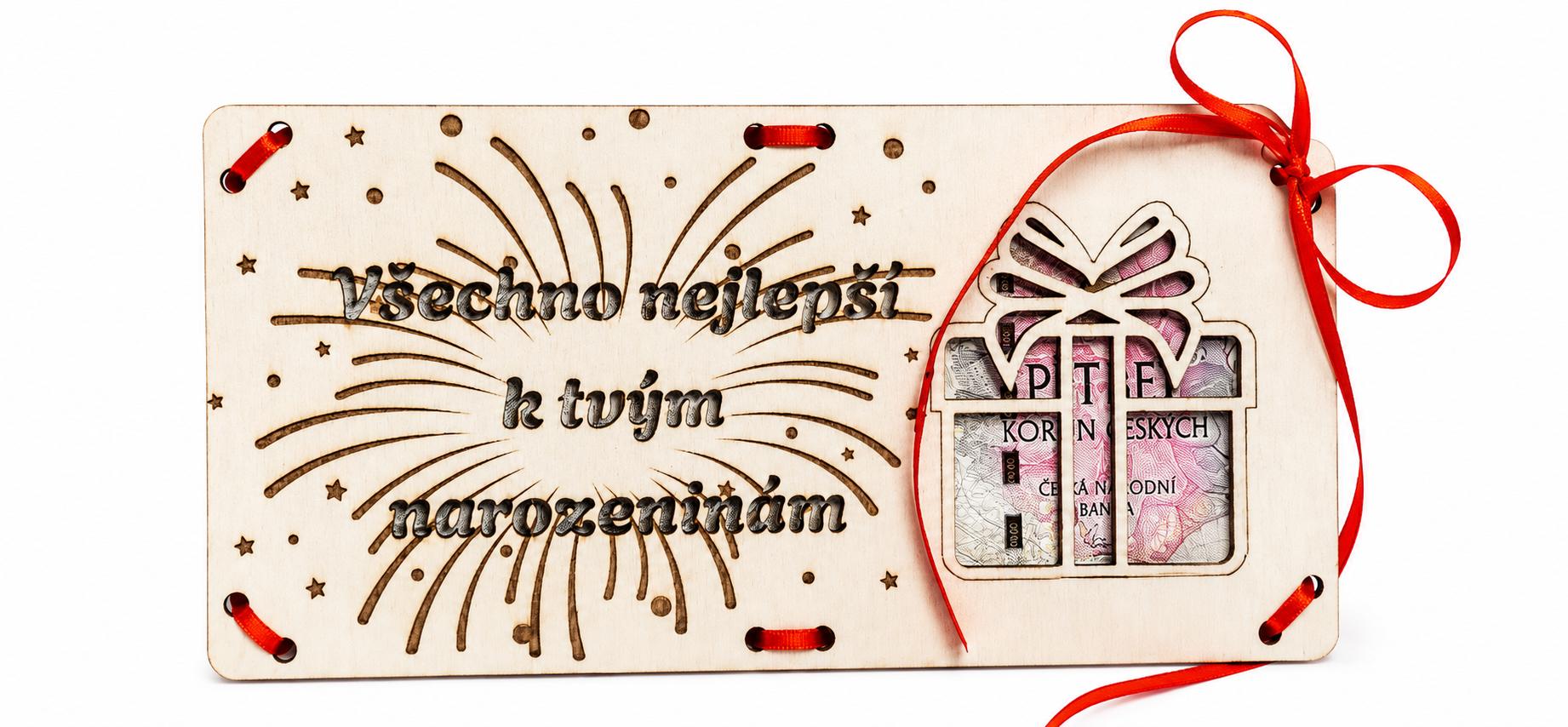 Dárková obálka na peníze - všechno nejlepší k narozeninám