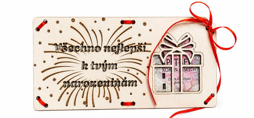 Dárková obálka na peníze - všechno nejlepší k narozeninám